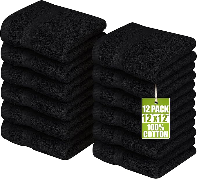Utopia Towels 12 Pack Premium Wash Cloths Set, 12 by 12 Inches, 100% Cotton