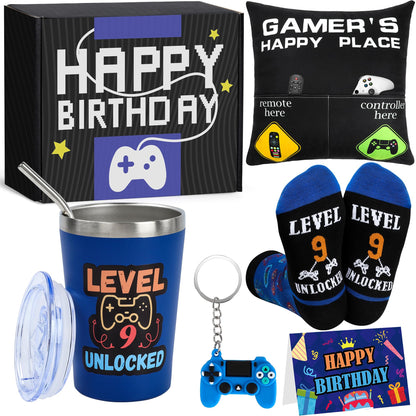 Splandiant 9 Year Old Boy Birthday Gift Ideas, Funny Gamer Birthday Gift Set for 9th Boys, Nine Years Old Gamepad Gifts Ideas for Boys Son Grandson Nephew Friend Video Game Lovers