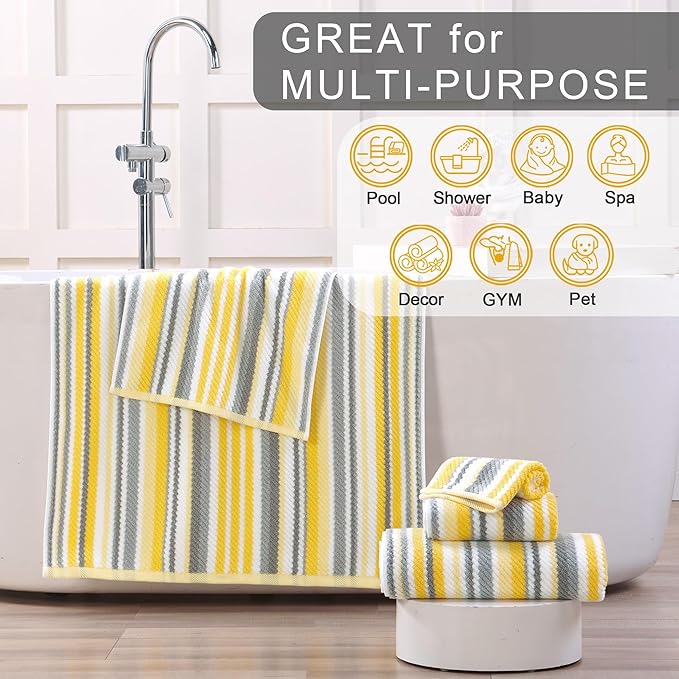 Quick Dry Hand Towels for Bathroom, 4 Pack 16"x27"