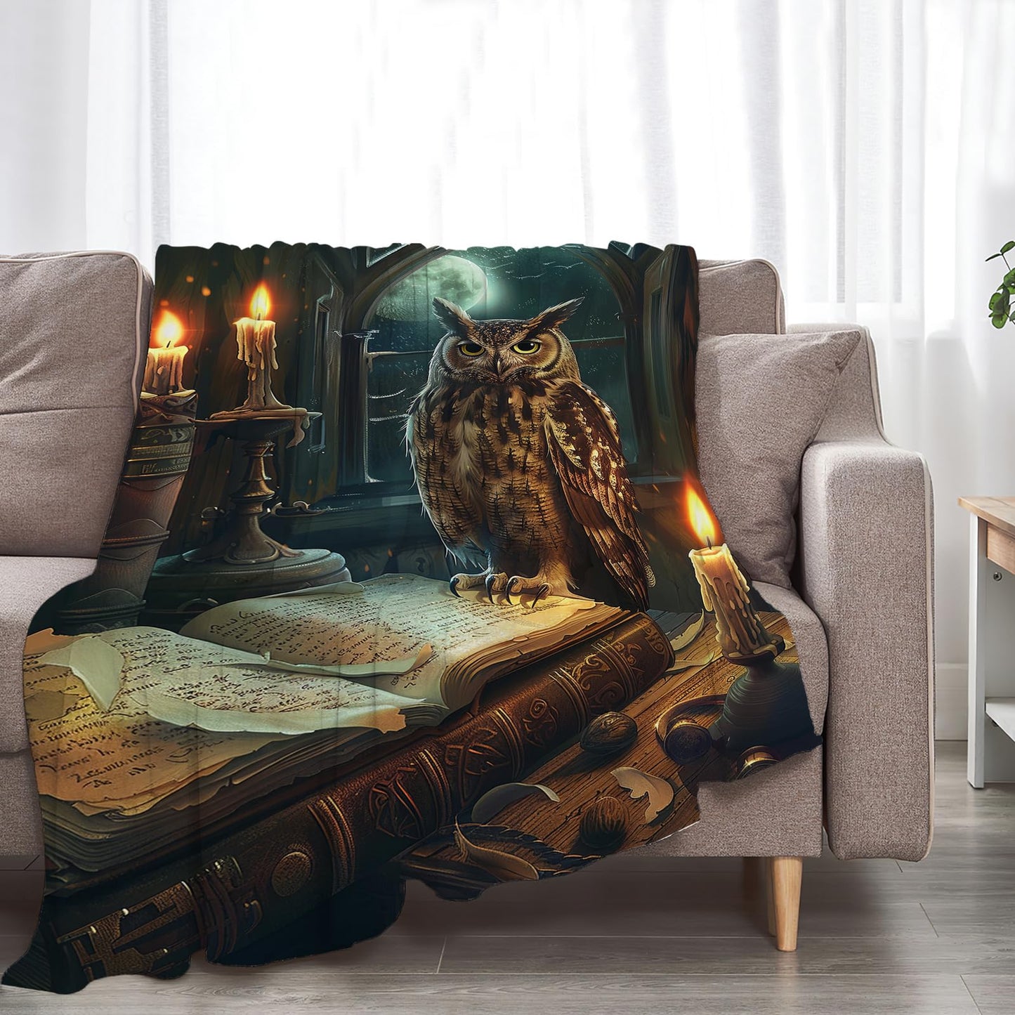 Baegopa Owl Blanket Owls Gifts for Women Girls Book Throw Blanket Cozy Plush Fleece Flannel Lightweight Fuzzy Party Blankets for Bed Decor 50"X40"