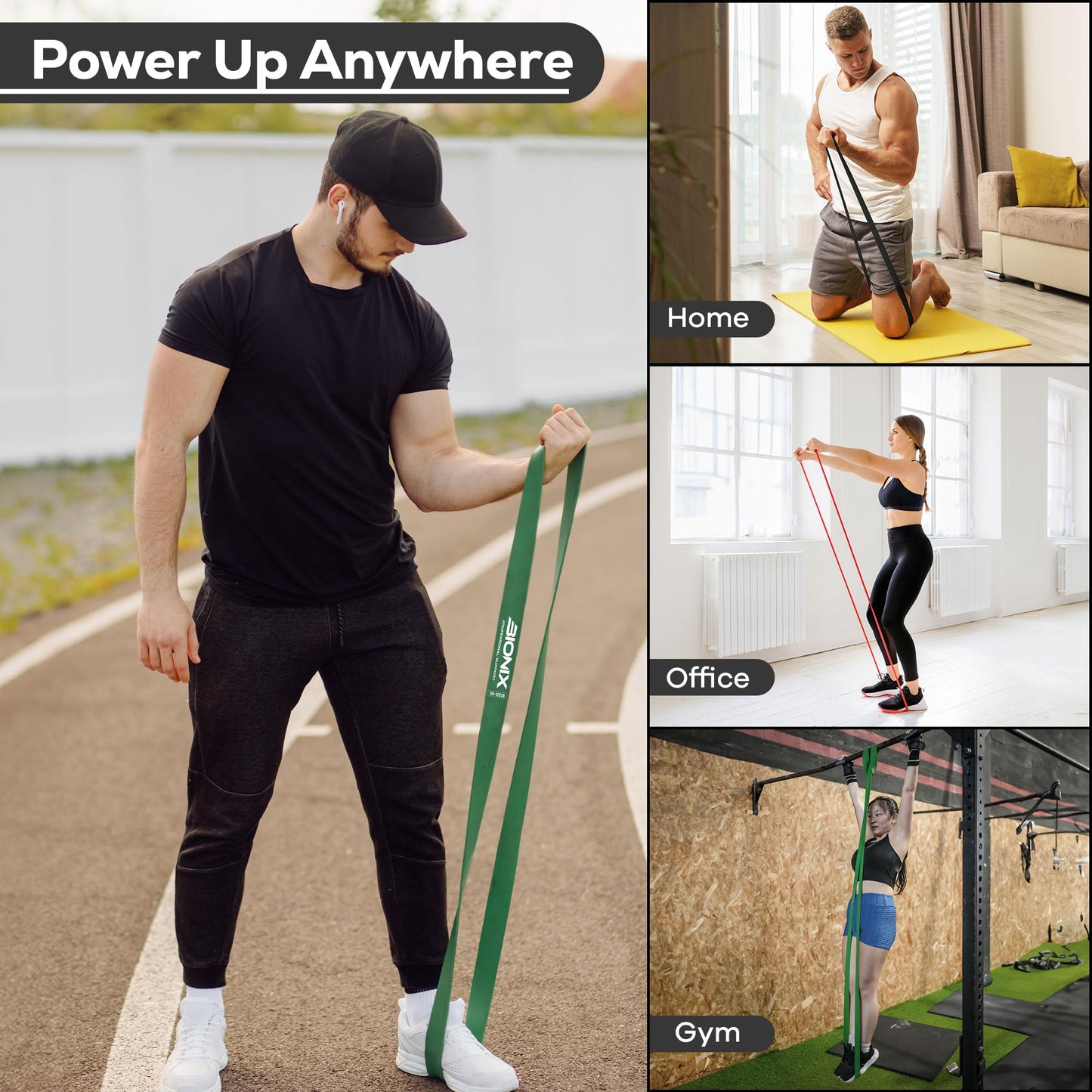 Bionix Resistance Bands - Pull Up Assistance Bands Set for Calisthenics, Muscle Toning, Yoga, Strength Training, Powerlifting Equipment- Stretch Bands for Exercise- Gym Fitness Bands for Men and Women