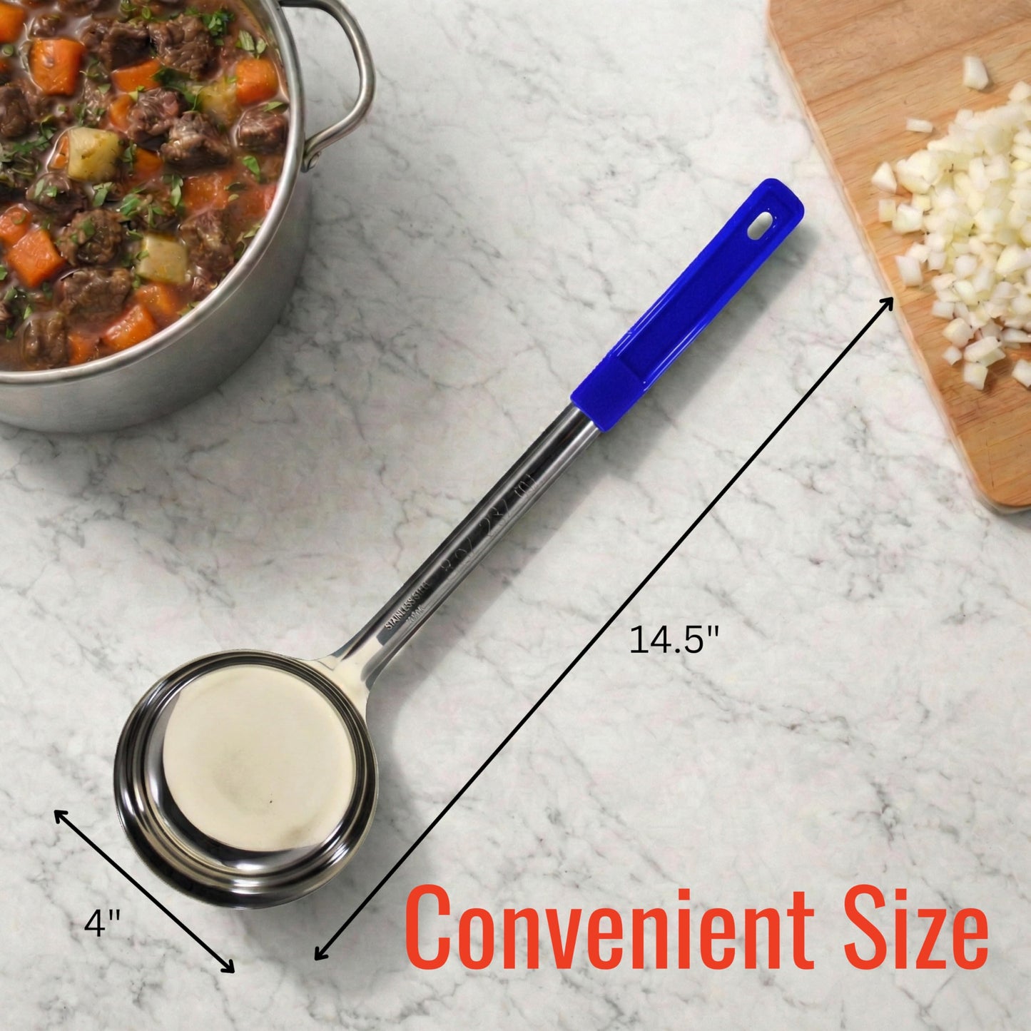 Habanerofire 8 oz Solid Stainless Steel Portion Control Ladle Spoon