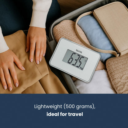 TANITA HD-386 World's Smallest Digital Bathroom Scale Easy To Travel Pearl White