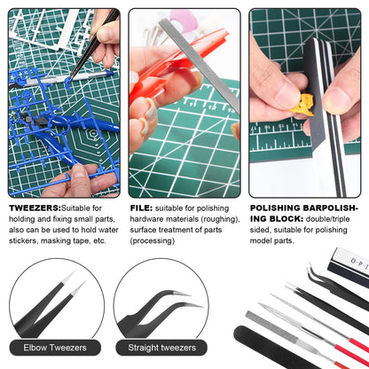 Fippy 29PCS Gundam Model Tools Kit, Model Basic Tools Kit, Hobby Building Tools Kit for Gundam Basic Model Assembling, Building and Repairing