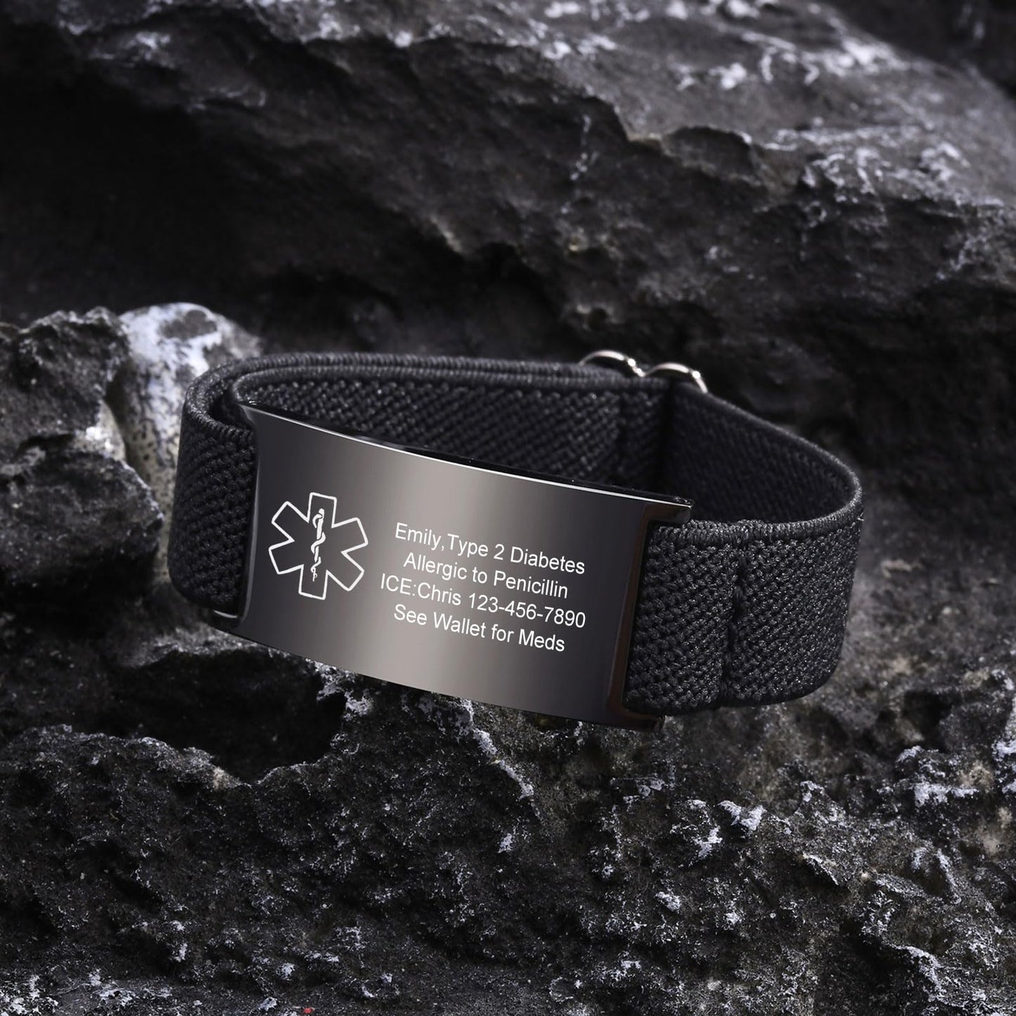 Medical Alert Id Bracelet for Men Women, Custom Engraving Medical Alert Bracelets for Women Men Patients Stainless Steel Emergency Bracelets Wristband,Personalized Mens Life Health Alert Bracelet,1
