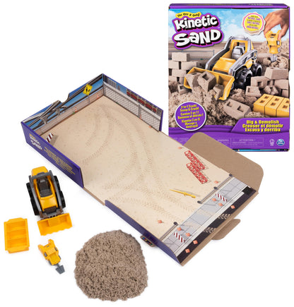 Kinetic Sand, Dig & Demolish Truck Playset with 453 g of Kinetic Sand, for Kids Aged 3 and Up