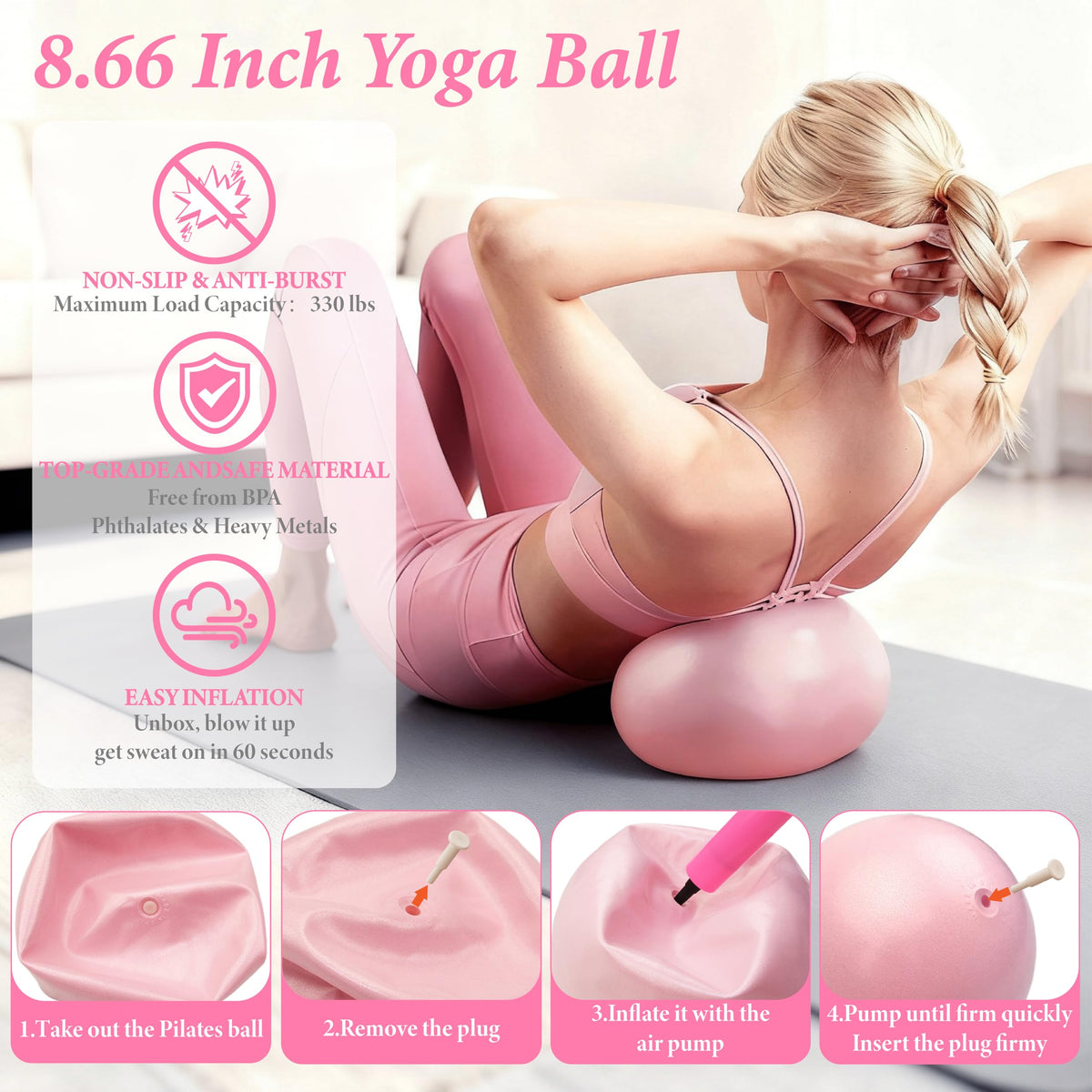 LarFaFa Pilates Kit for Home Workouts, Pilates Equipment Ring and Ball Set, Pilates Essentials Kit for Women, Home Pilates Workout Kit, Pilates Set, Pilates Starter Kit for Women at Gym Studio Travel