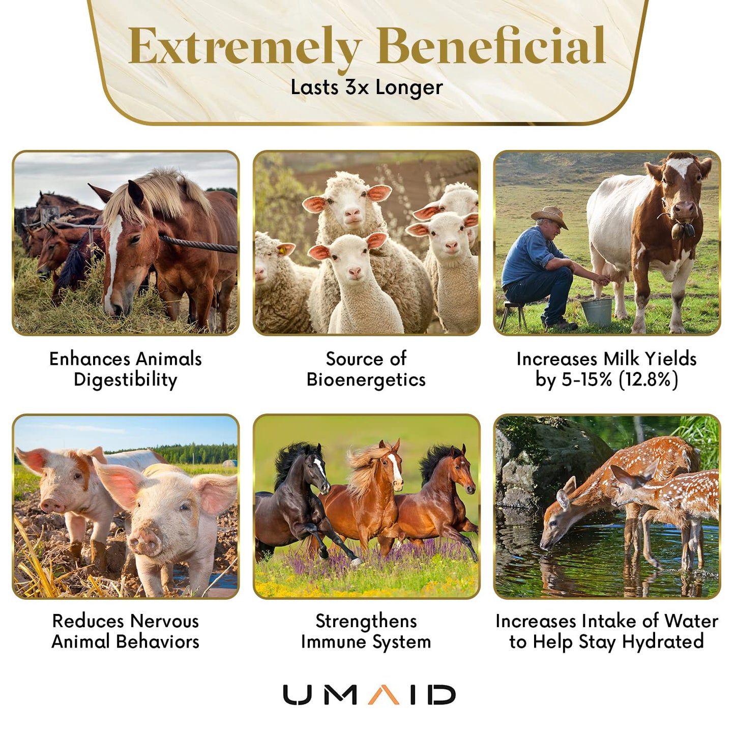 UMAID Himalayan Salt Lick 6 lbs on Rope for Horse, Deer, Goat & Livestock Animals, Salt Lick Deer, Salt Lick for Horses, Salt Block for Horses, Himalayan Salt Block 2 Pack