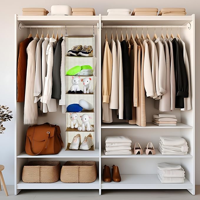 Leinuosen 6 Tier Shelf Hanging Closet Organizer Hanging Shelves