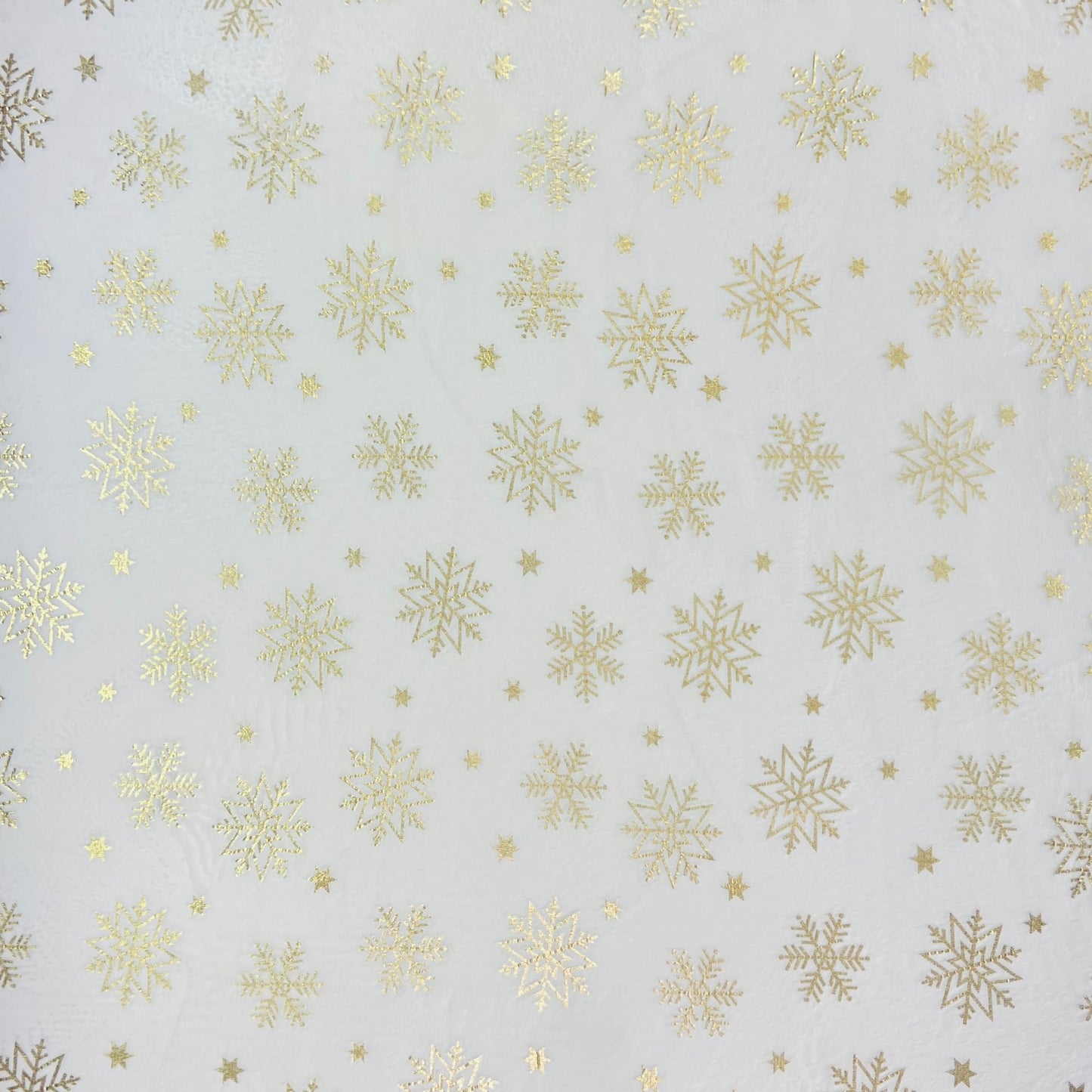 Winter Holiday Christmas Fleece Throw Blanket: Velvety Soft, Gold Snowflakes Stars Design, Durable Accent for Bed or Couch, Oversized 50 x 70 inches
