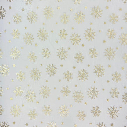 Winter Holiday Christmas Fleece Throw Blanket: Velvety Soft, Gold Snowflakes Stars Design, Durable Accent for Bed or Couch, Oversized 50 x 70 inches