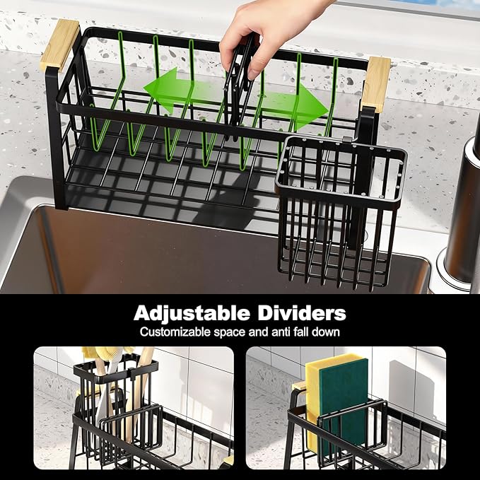 Housolution Sponge Holder for Kitchen Sink, 2-Tier Sink Caddy Organizer
