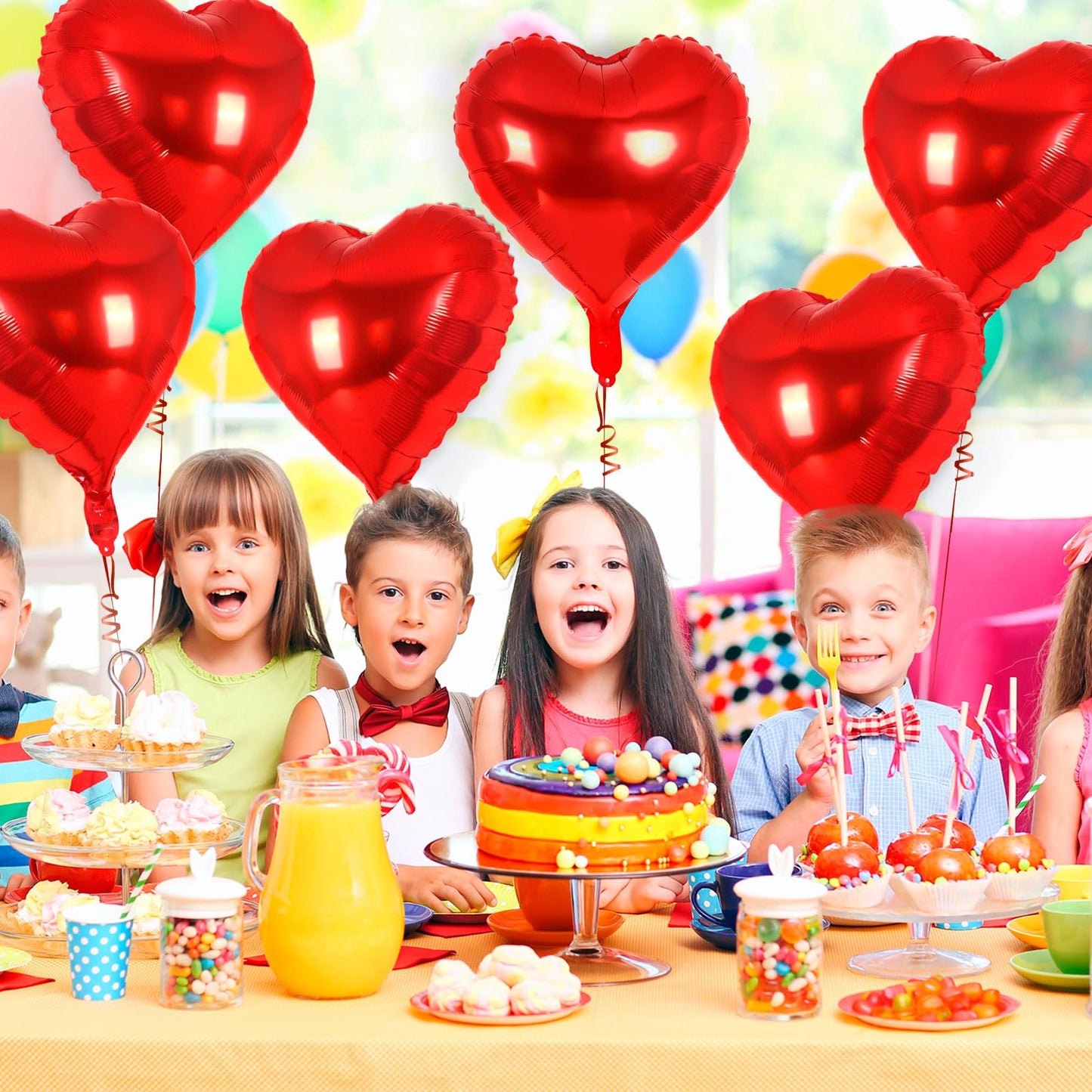 12 Pcs Red Heart Balloons,18 Inch Heart Foil Balloons Love Balloon Valentine Balloon for Birthday Party Wedding Engagement Party Baby Shower Valentine Day Decorations (red)