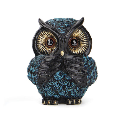 Owl figurine and sculptures for shelf decor accents,3 wise Owl statue for living room bedroom decoration,Retro animal decor,boho gift for women bird lover,see no evil hear no evil speak no evil