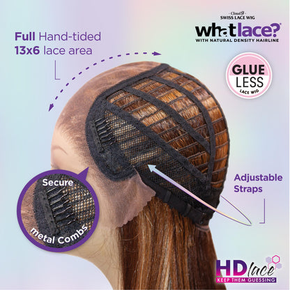 Sensationnel WHAT LACE 13x6 Wigs - Cloud 9 Synthetic Hair Hand Tied Natural Preplucked Hairline Illusion Lace Frontal Lacewig -Whatlace LATISHA (1B)
