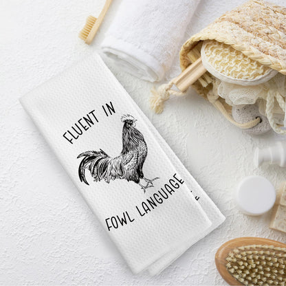 TAEDIN Chicken Kitchen Towels Funny Dish Towel with Sayings 16x24 Inches, Chicken Lovers Gifts Decorative Absorbent Dishcloths Tea Towels for Kitchen Bathroom Decor, Humorous Gifts for Women Men