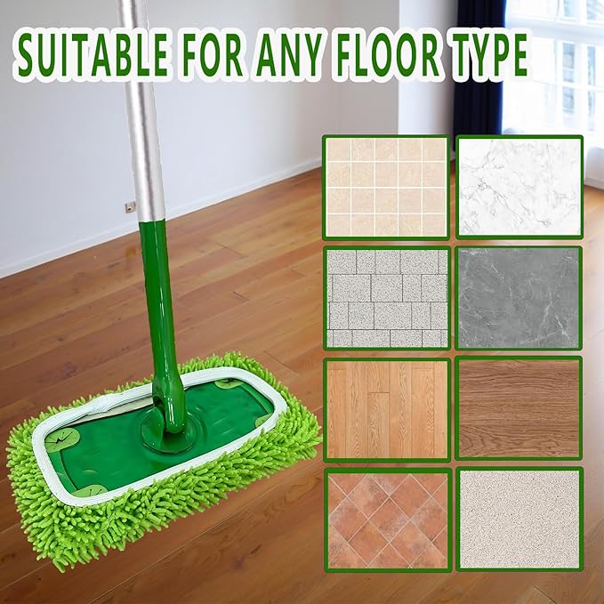 8PCS Reusable Microfiber Mop Pads Washable Wet Pads Compatible
