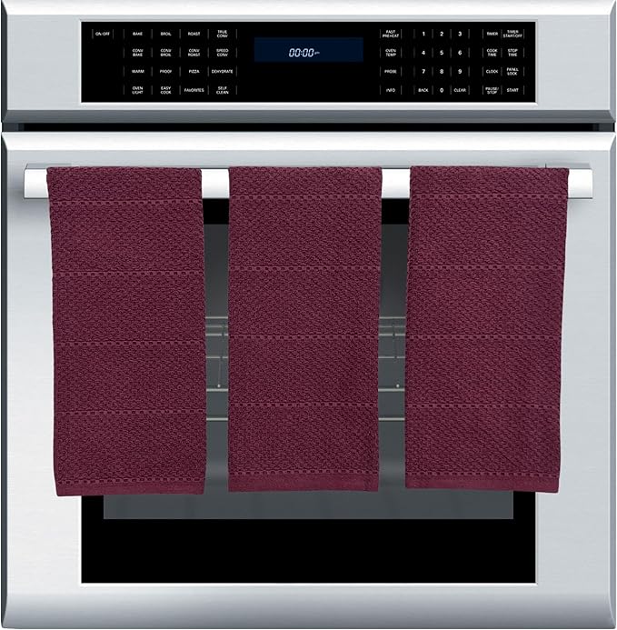 Purple Burgundy Wine Kitchen Hand Dish Towels: Oversized 28" x 18", 100% Cotton