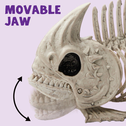 JOYIN 2 PCS 9.5 Halloween Posable Fish Skeleton Decor, Animal Plastic Bones with Posable Joints for Indoor Outdoor Halloween Decorations Party Props, Yard Patio Lawn Garden Props Decor