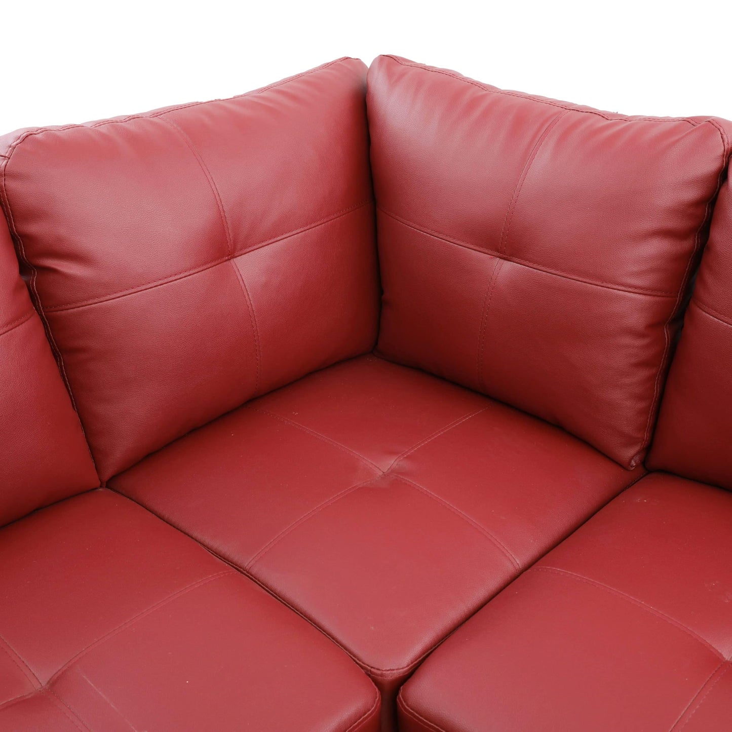 NicBex Sectional Couch 3 Pieces Sofa Set, L-Shaped Modular Couches for Living Room, Furniture Sets with Lounge Chaise & Storage Ottoman, Multi-Scene Use for Apartment & Office, Ruby