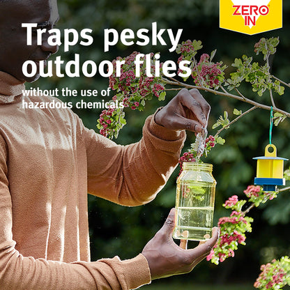 Zero In Outdoor Fly Trap - Ready-Baited Outdoor Fly Catcher, Twin Pack - Non-Toxic, Insect Trap to Attract & Trap Bugs - Suitable for Garden & Outdoor Use, Lasts up to 2-3 Weeks