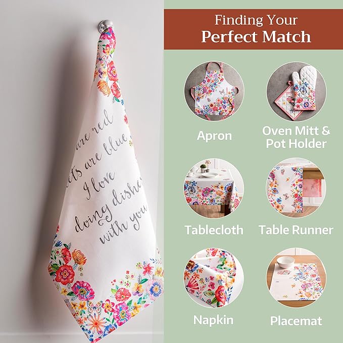 Maison d' Hermine Kitchen Towels Set of 3 100% Cotton 27.50" x 20" Reusable