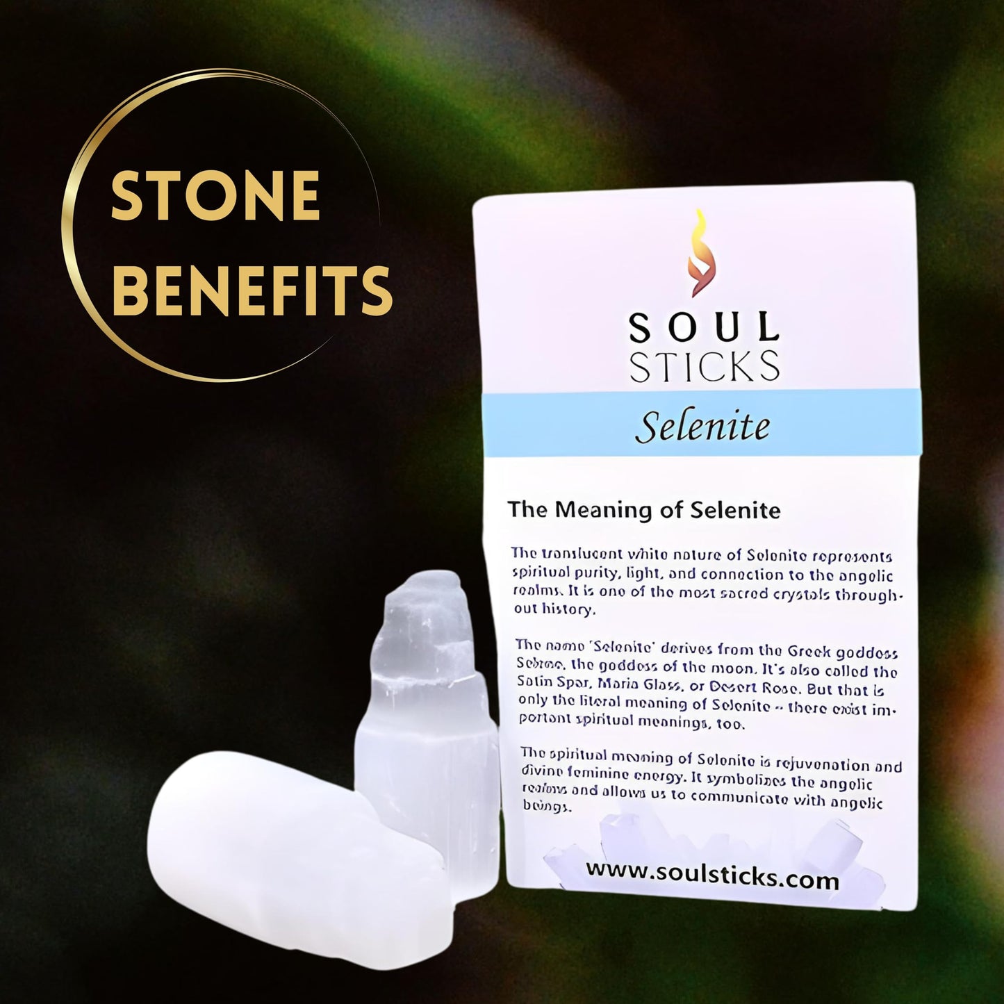 SOUL STICKS Selenite Crystal Towers for Reiki, Healing, and Energy Charging | Made in Morocco | Selenite Iceberg Charging Towers Crystal Skyscraper (2 Inch (Pack of 5))