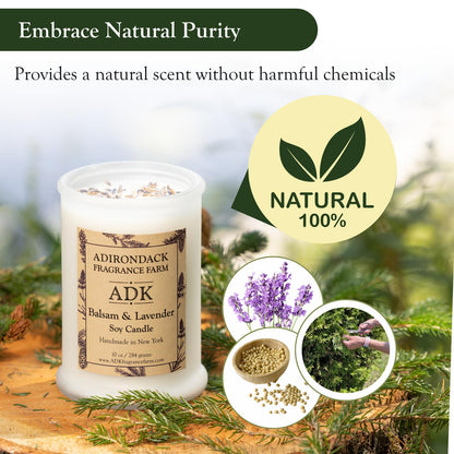 ADK Balsam & Lavender Scented Candle, 4.5 Oz Aromatherapy Candle, Proudly Poured in The USA, Natural Wax for Relaxation and Home Décor, for Gift, Kitchen, and Living Spaces