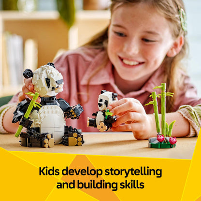 LEGO Creator 3in1 Wild Animals: Panda Family Toy - Transforms into Penguin Figures or Orca Whale Toys - Creative Birthday Gift for 8+ Year Old Girls & Boys - 31165