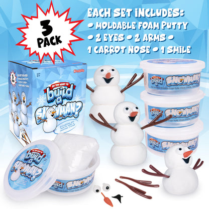 Kangaroo 3 Pack Build a Snowman Kit Snowballs Toys for Kids Stocking Stuffers - Snow Play Winter Toys Christmas Crafts DIY - Snow Man Kit Outdoor Modeling Clay Craft - Xmas Stocking Stuffers for Kids
