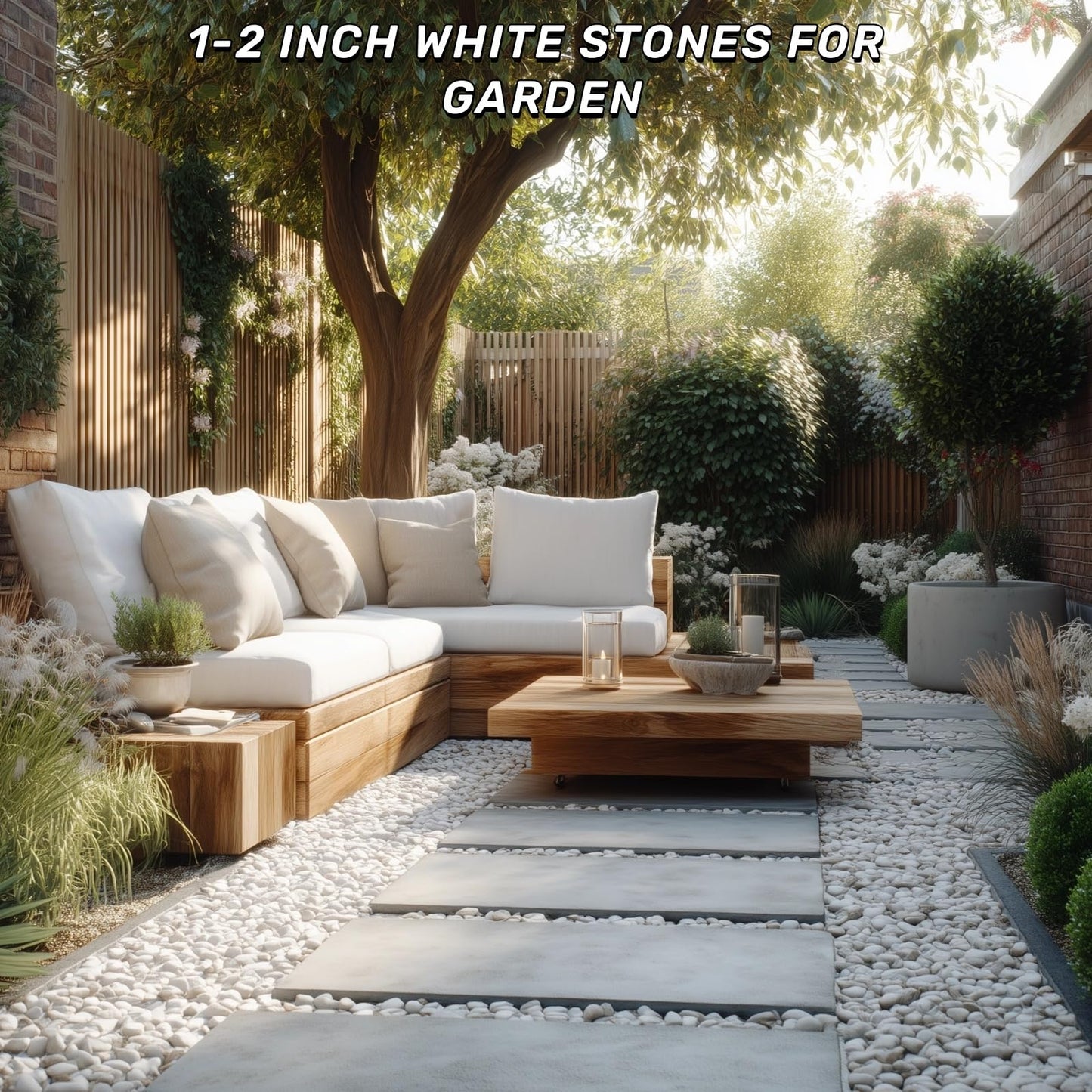 NUPICK 16lb White River Rocks for Outdoor Landscaping, 1-2 Inch Pebbles for Indoor Plants, Natural Polished Aquarium Gravel, Decorative Rocks for Succulent, Garden, Vases Fillers, Bird Baths