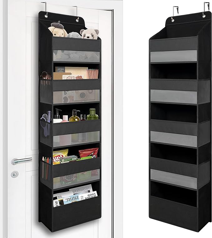 Over Door Organizer with 5 Large Pockets, Heavy Duty Hanging Organizer Storage