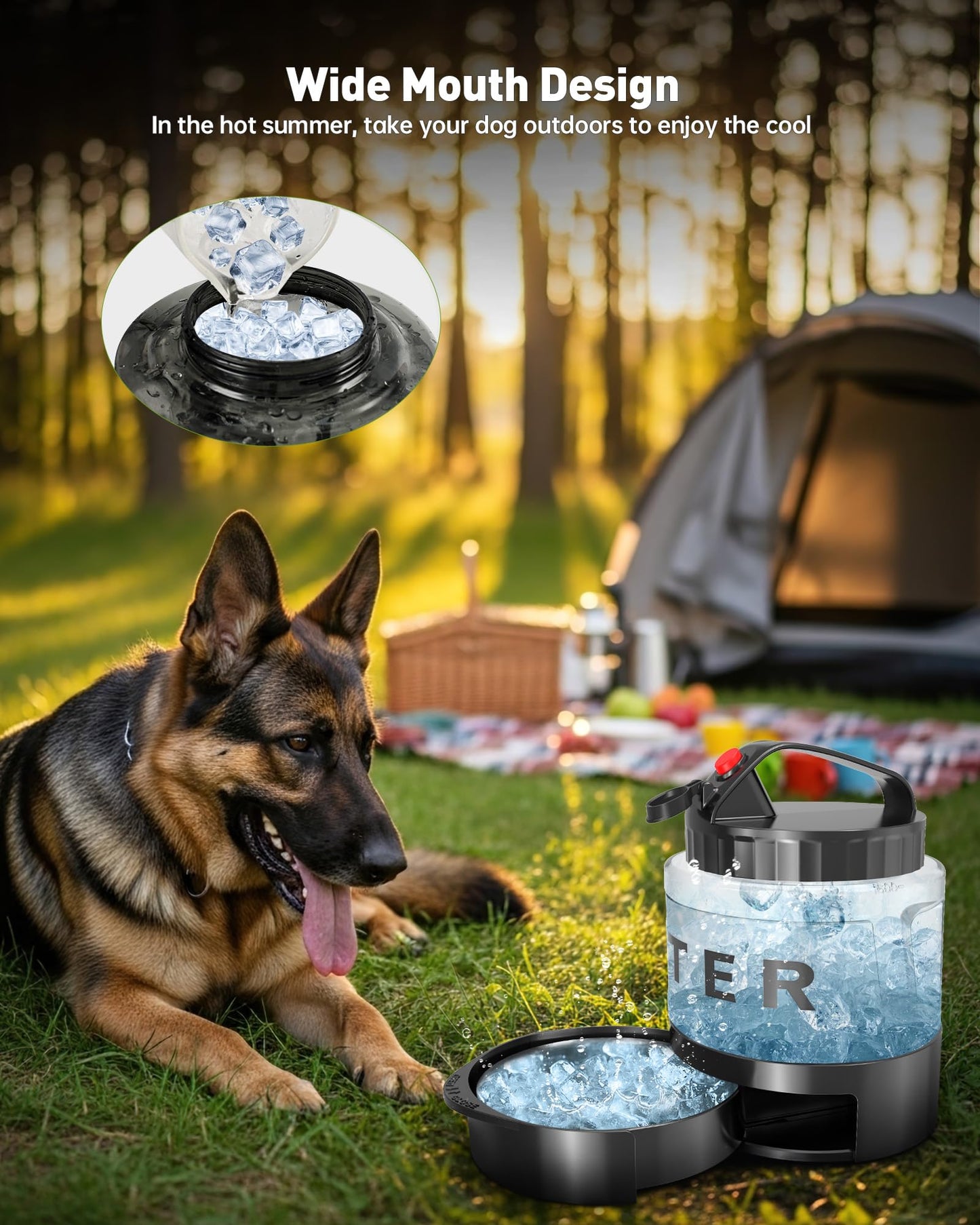 Portable Dog Water Bottle Bowl - 1600ml Travel Water Bowl Dispenser for Dogs Leak Proof, Suitable for Large Pet Drinking, A Must Have for Outdoor, Camping, Walking, Beach, Hunting, and Other Scenes