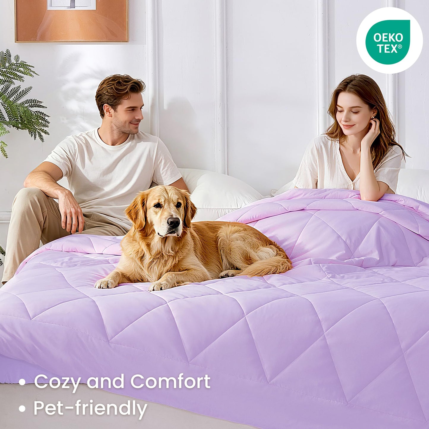 lasoftan Cooling Comforter Twin/Twin XL Size, Cold Blanket for Sleeping Q-Max>0.45, Lightweight Breathable Cooling Bedding for Night Sweats, Double-Sided Soft Cool Breathable Comforter, Lavender