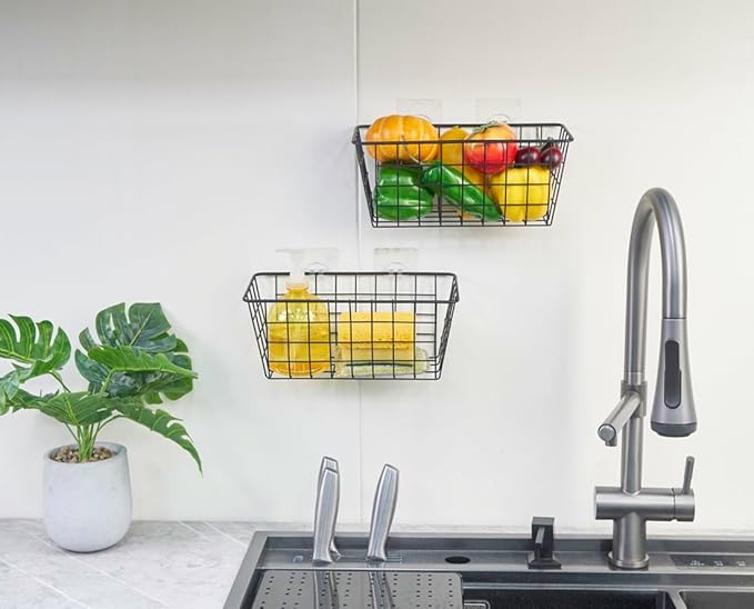 5 Pack Hanging Storage Basket, Bathroom Basket, Household Goods,
