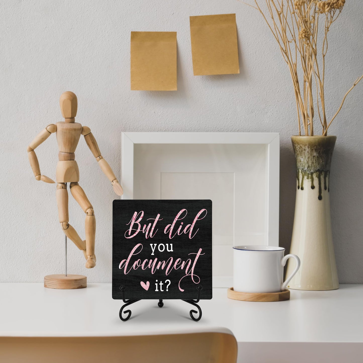 Funny Office Desk Decor, But Did You Document It Wooden Sign, Birthday Christmas Thank You Gifts for Women Men Leader Boss Mentor Coworkers, Cute Cool Desk Accessories for Home Office-B19