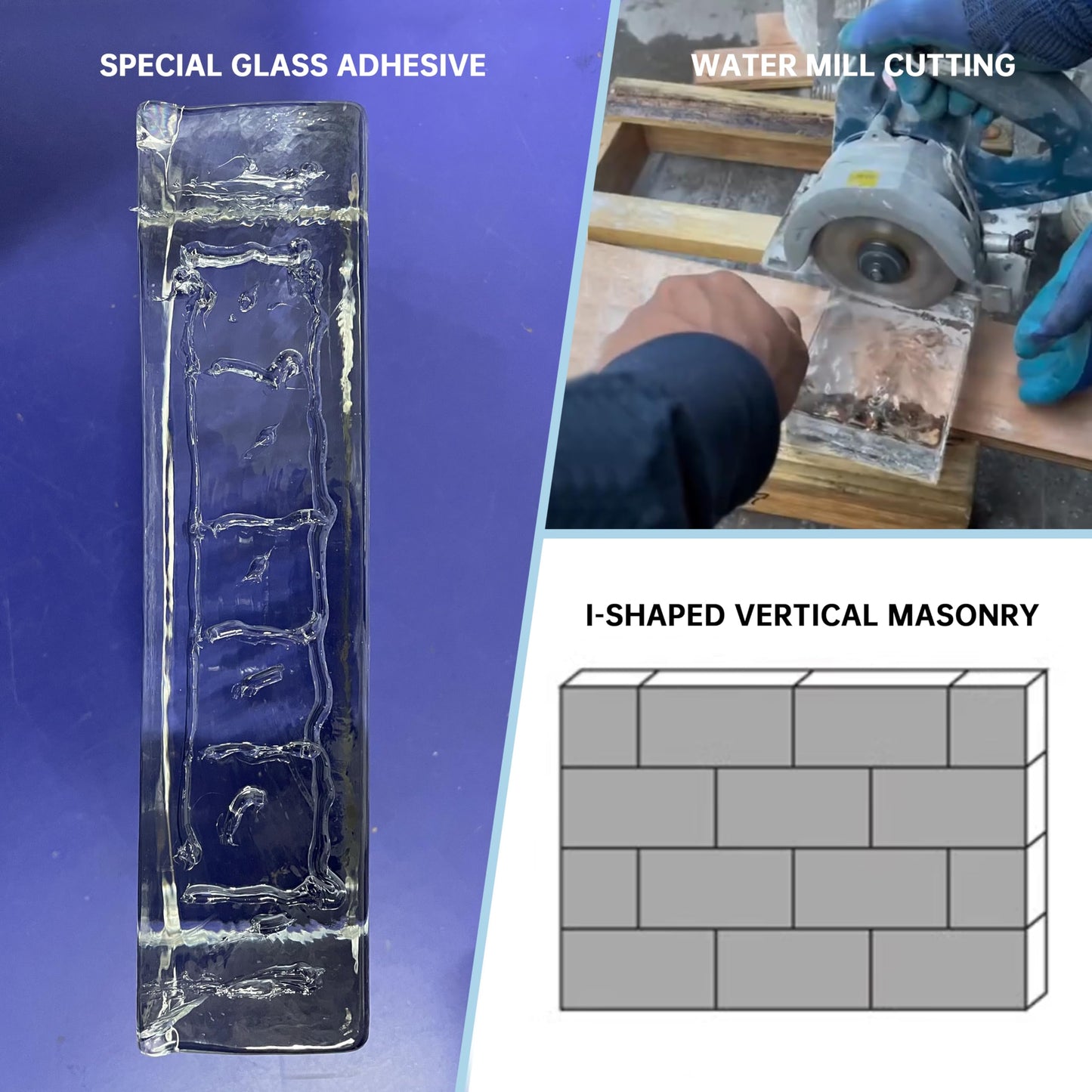 1 Pack-7.9"x3.9"x2" High Transparency ice Crystal Patterned Rectangular Solid Glass Brick - Used in Building Fields Such as Wall partitions, as Well as for DIY Lighting fixtures, DIY Tables etc