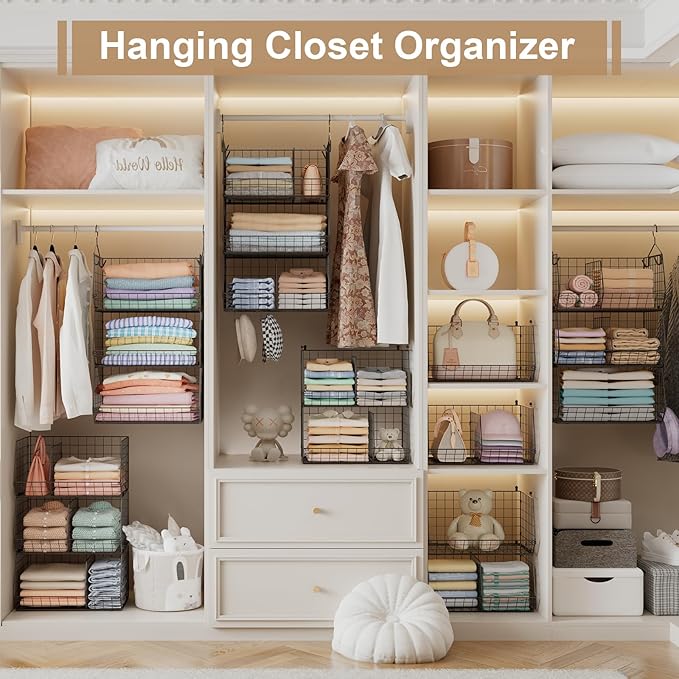 3 Tier Closet Hanging Shelves