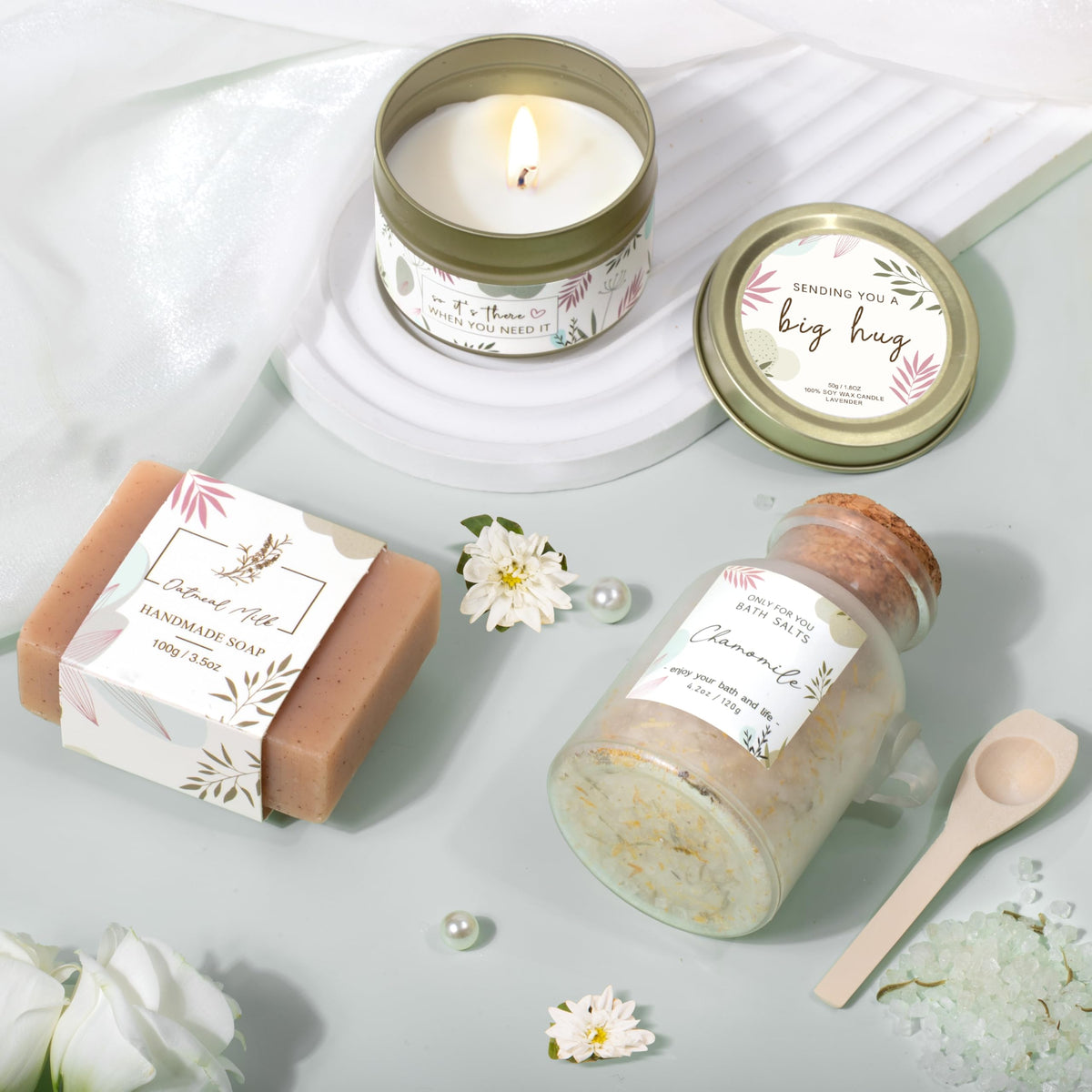 Lepiche Gifts for Women, Get Well Soon Self Care Package Box, Sending Hug Baskets Thinking of You Gift for Women Her New Mom Best Friend Birthday (Sage Green)