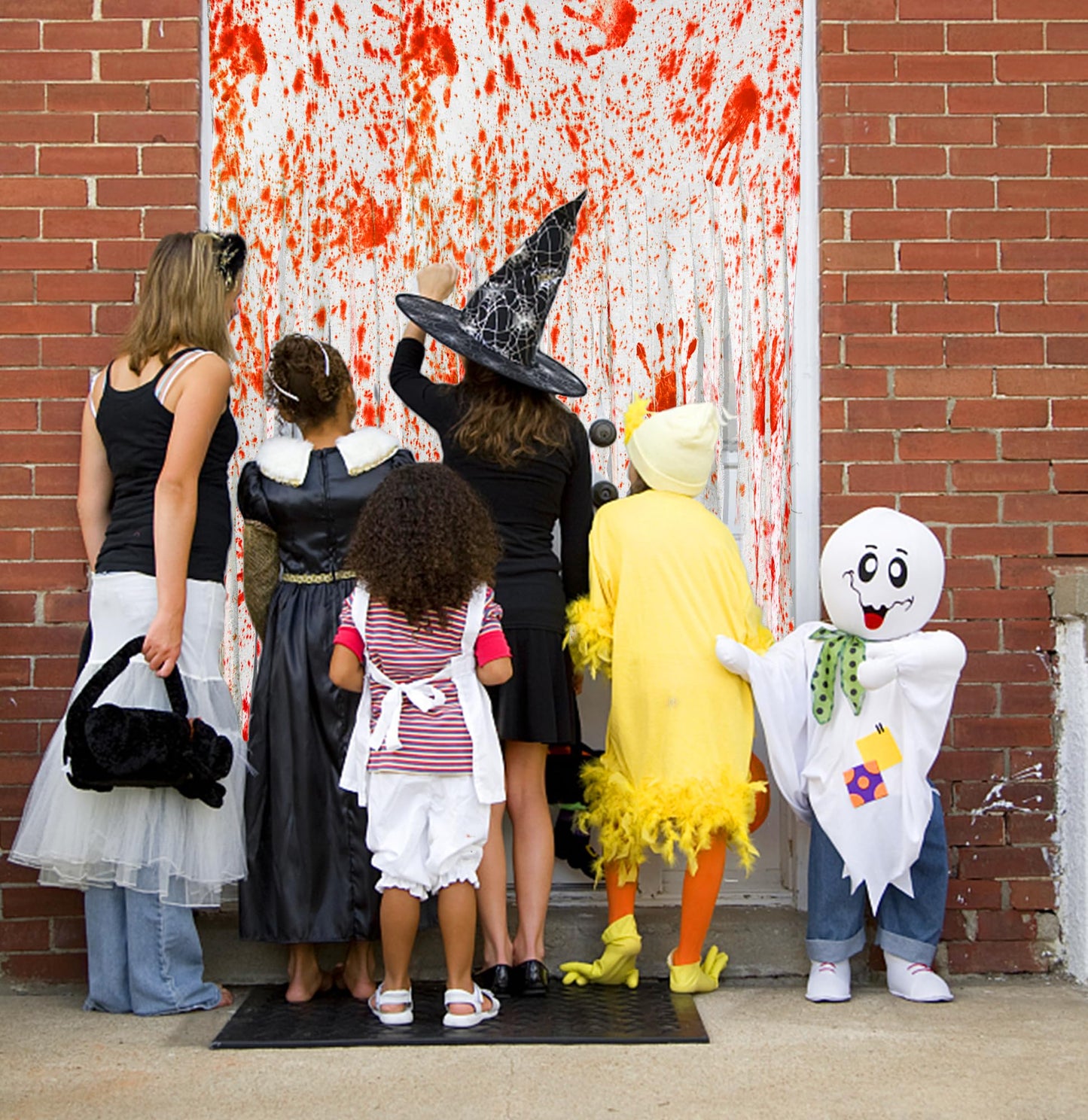 Sfcddtlg 2 Pcs Halloween Door Curtains - 85 x 59 Inch Extra Large Bloody Handprint Doorway Decorations - Scary Creepy Curtain Cloth for Halloween Party Haunted House Decoration
