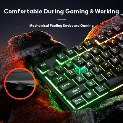 Redragon K521KS Wireless Gaming Keyboard, Tri-Mode BT/2.4G/USB-C RGB Mechanical Feeling Keyboard with Multimedia Keys, 4000mAh Battery, Anti-Ghosting, Compatible with PC - Upgrade
