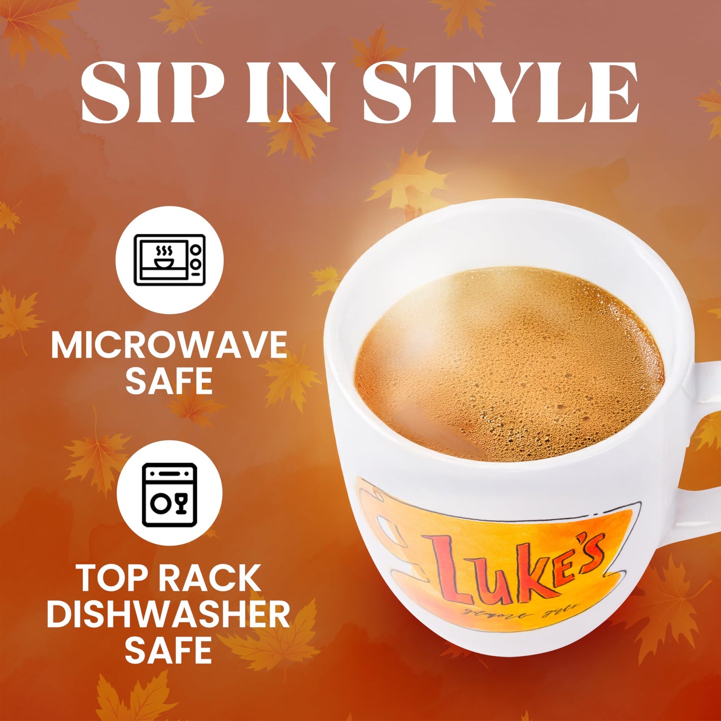 Silver Buffalo Gilmore Girls Luke's Diner Logo Ceramic Coffee Mug, 18 Ounces