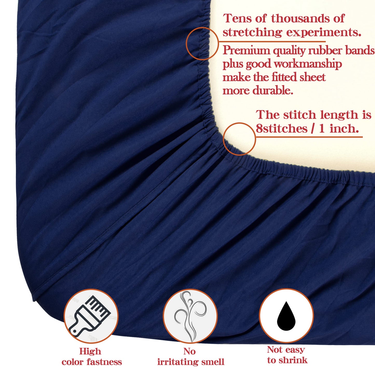 NTBAY Toddler Bedding Set - 4 Piece Soft and Breathable Crib Bedding Set for Boys and Girls, Includes Quilted Comforter, Fitted Sheet, Flat Top Sheet and Envelope Pillowcase, Navy Blue