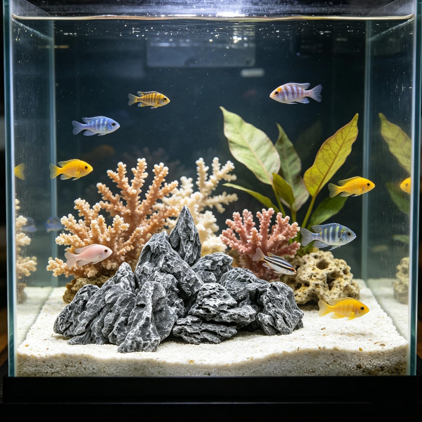 GDMYST 3 LB Aquarium Rocks Stones, 2-6 inches Natural Seiryu Stone, Fish Tank Decor Rocks for Fish Tank Landscaping, Bonsai, Gardens, Reptile Terrariums Paludarium Amphibian Enclosures Aquarium Decor