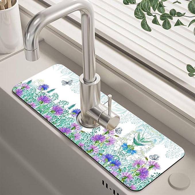 Kitchen Sink Splash Guard Faucet Mat Super Absorbent Fast Drying Mat Guard