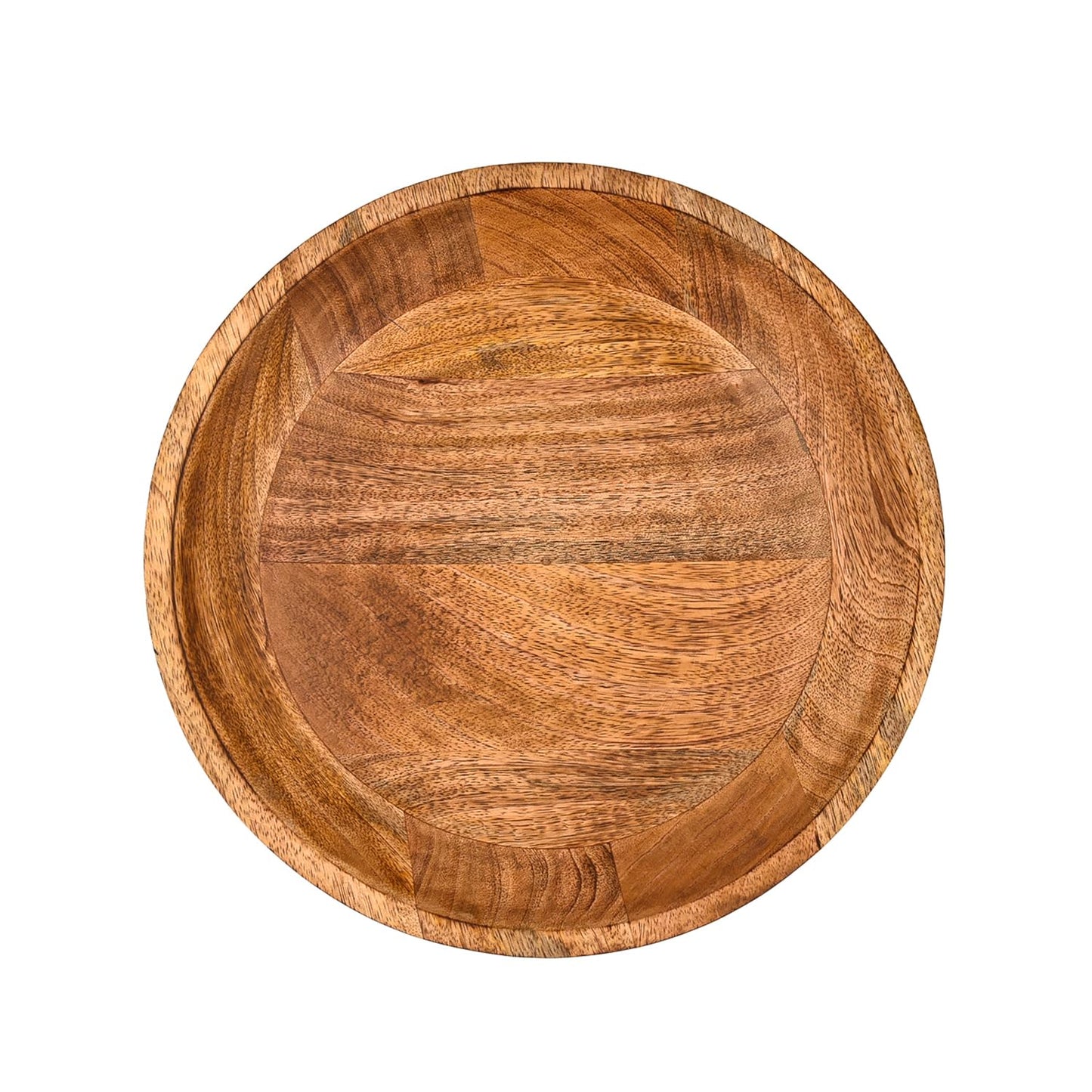 Mahasu Fruit Bowl Mango Wood Elevated Decorative Serving Bowl | Natural Wooden Centerpiece for Kitchen & Dining (12" x 12" x 4.75")
