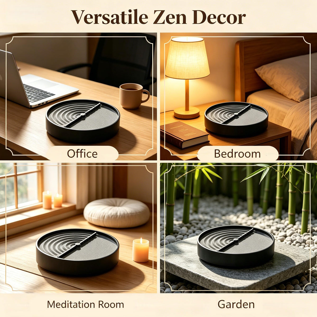Zen Garden for Desk, Sand & Zen Garden Kit, Premium Sand Tray Therapy Desktop Meditation Room