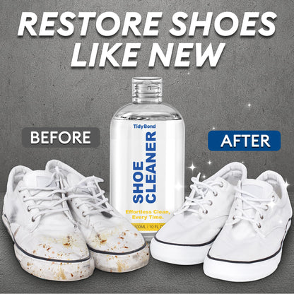 Tidybond Shoe Cleaner Kit for Sneakers – 10.6oz Premium Shoe Cleaning Set with 3 Brushes & Microfiber Towel, Sneaker Cleaner for White Shoes, Boots, Leather, Suede, Canvas, Mesh, PU & Fabric