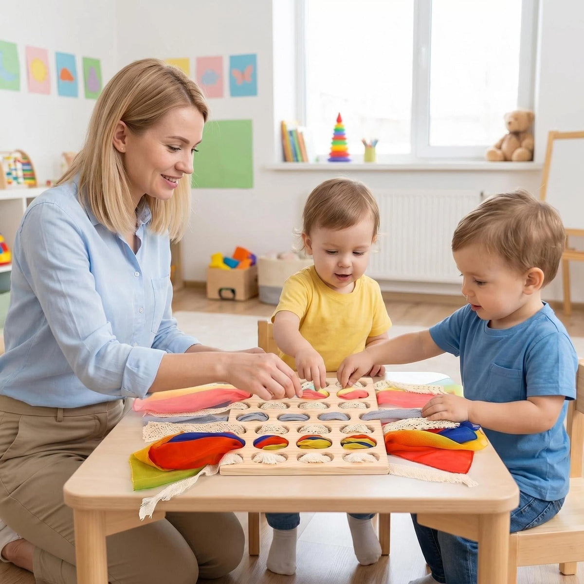 Eray Montessori Wooden Lacing & Weaving Busy Board for Kids Ages 3+, Sensory Educational Toy for Fine Motor Skills, Open‑Ended Play Activity, Birthday Gift for Boys & Girls