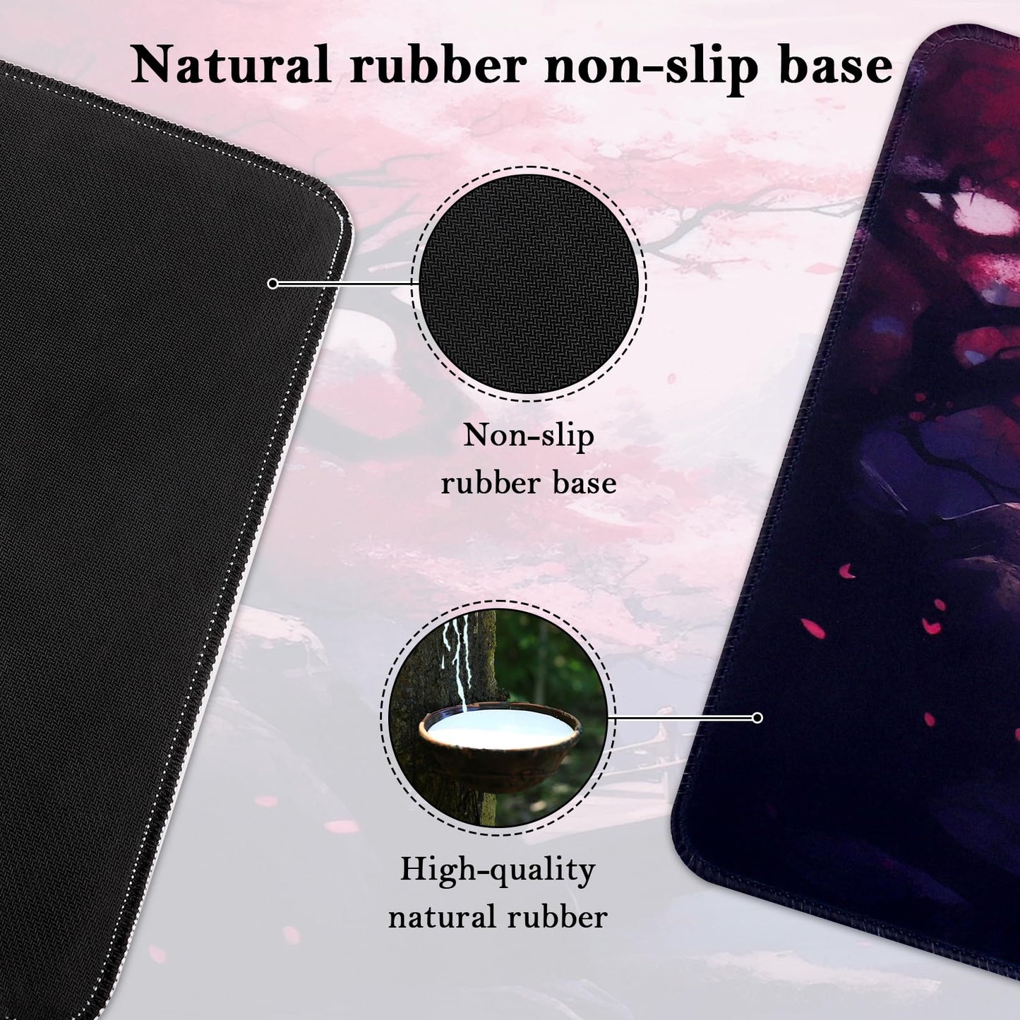 Yimomoyi Non Slip Mouse Pad, 80 x 30cm Mouse Mat Extended, Gaming Mousepad Waterproof, Desk Mat with Rubber Base, Desk Pad Laptop for Office and Home (05-Sakura Mouse Pad)